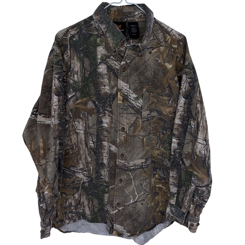 Camo Bushmaster Button Down‎ Hunting Shirt 2XL Mens Realtree Camouflage